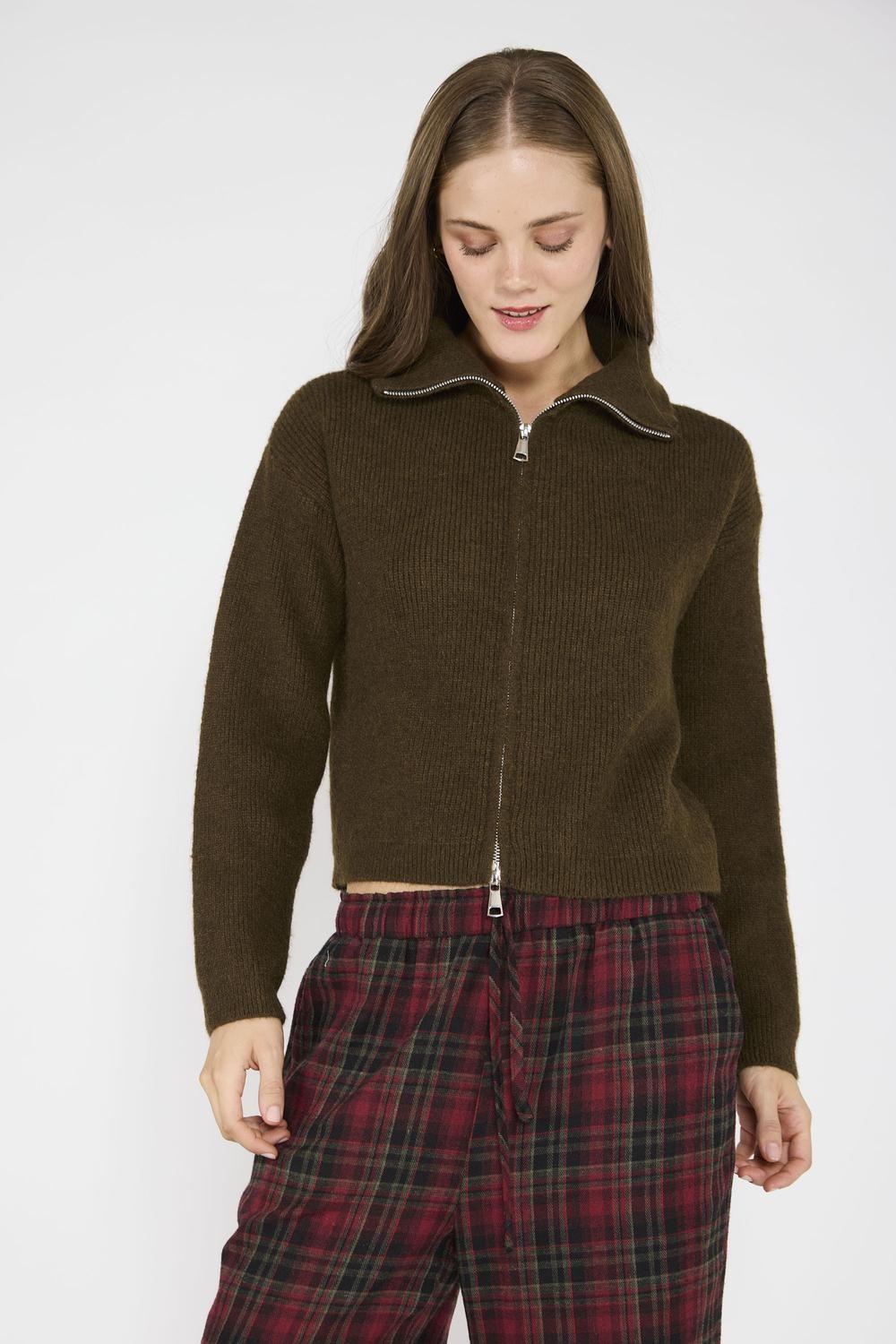 Sweater Blanca Verde Militar-0