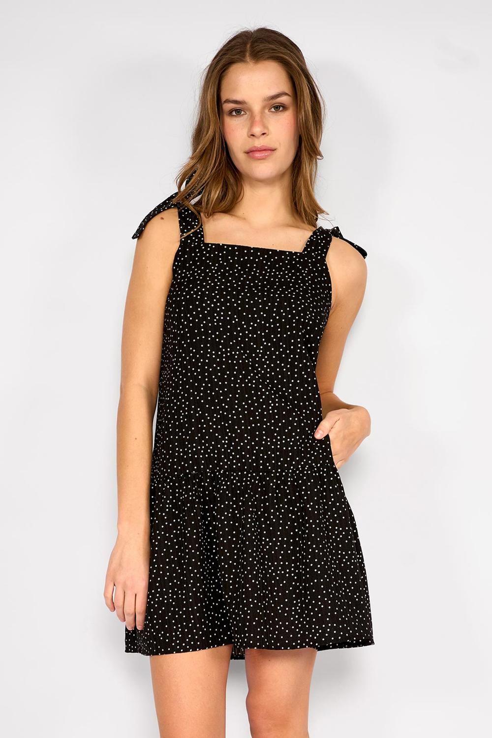 Vestido Corto Lunares Flo Negro-0