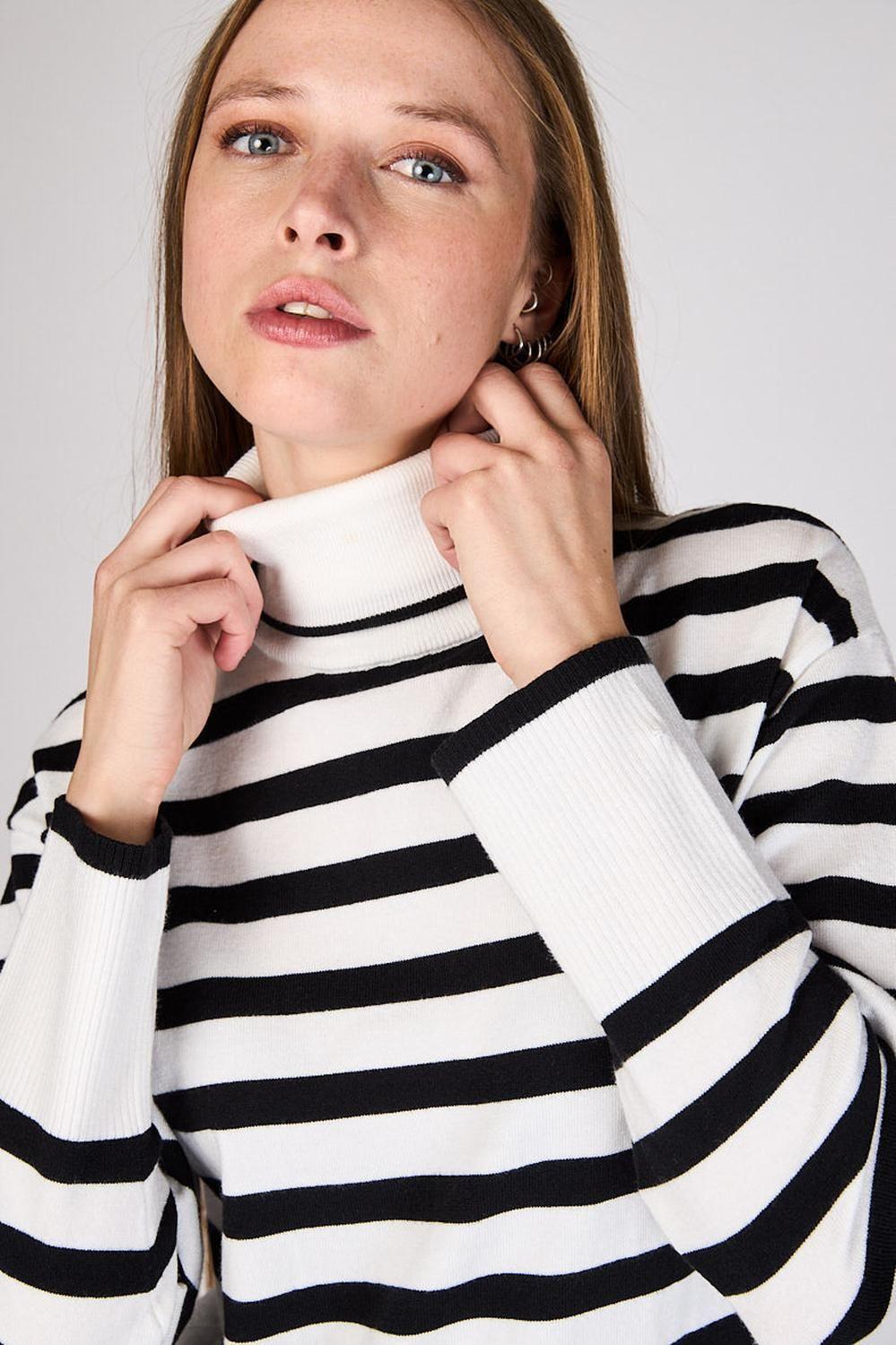 Sweater Rayas Cuello Alto Francesca Eclipse-3