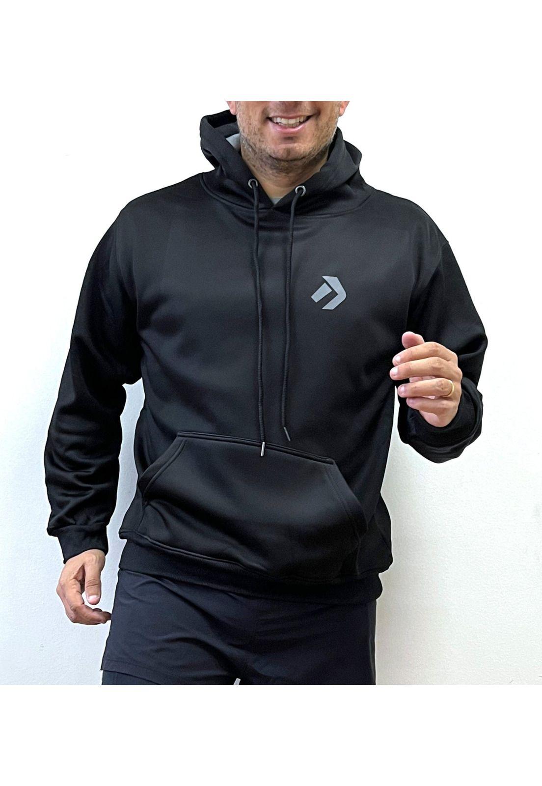 Polerón Hoodie Forrado Marathon Majors Negro Finisher-2