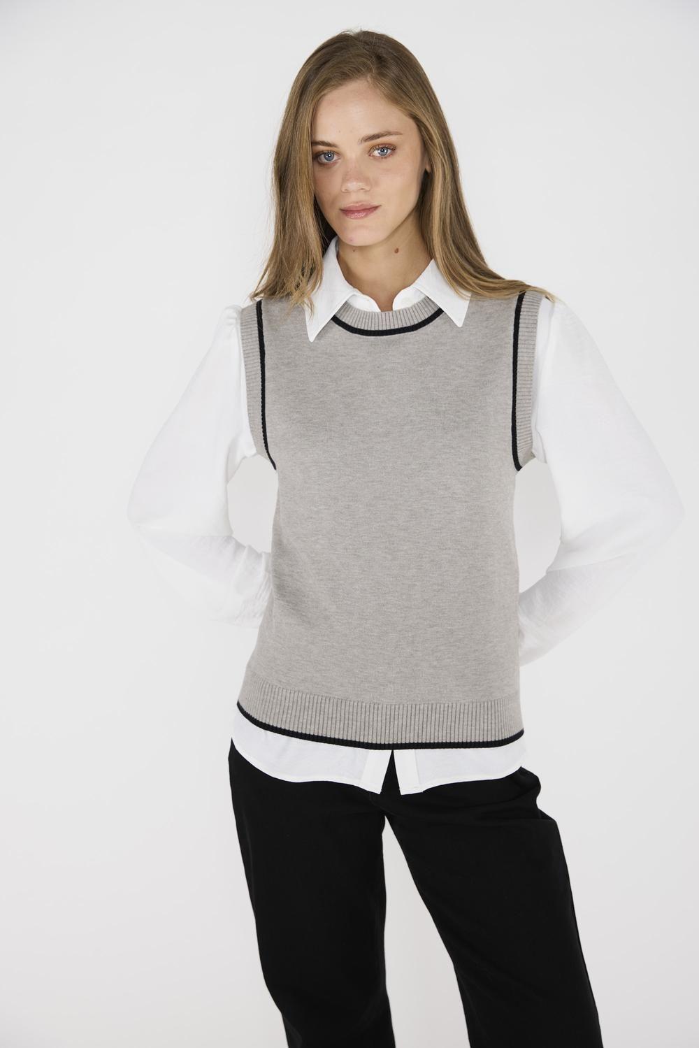Sweater Vest Victoria Gris-0