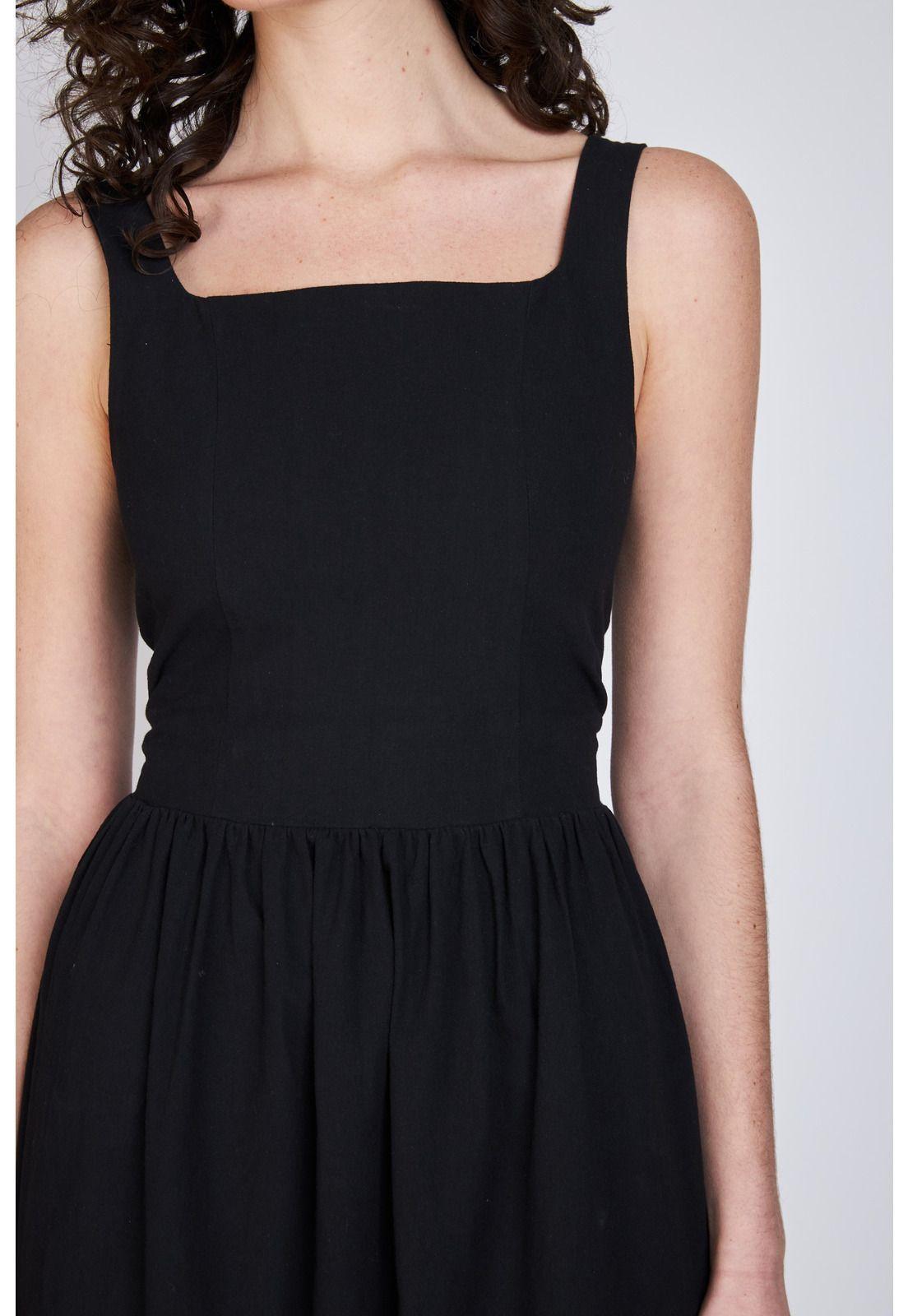 Vestido Escote Cuadrado Javiera Negro Eclipse-2