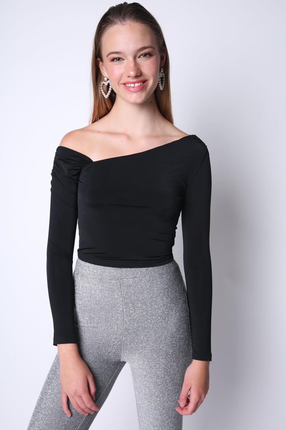 Polera Asimétrica Pauli Negro ATR by Eclipse-0