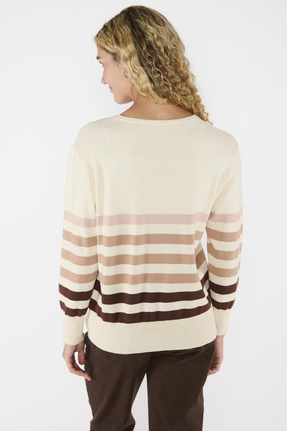 Sweater Rayas Luciana Crudo/Café-2