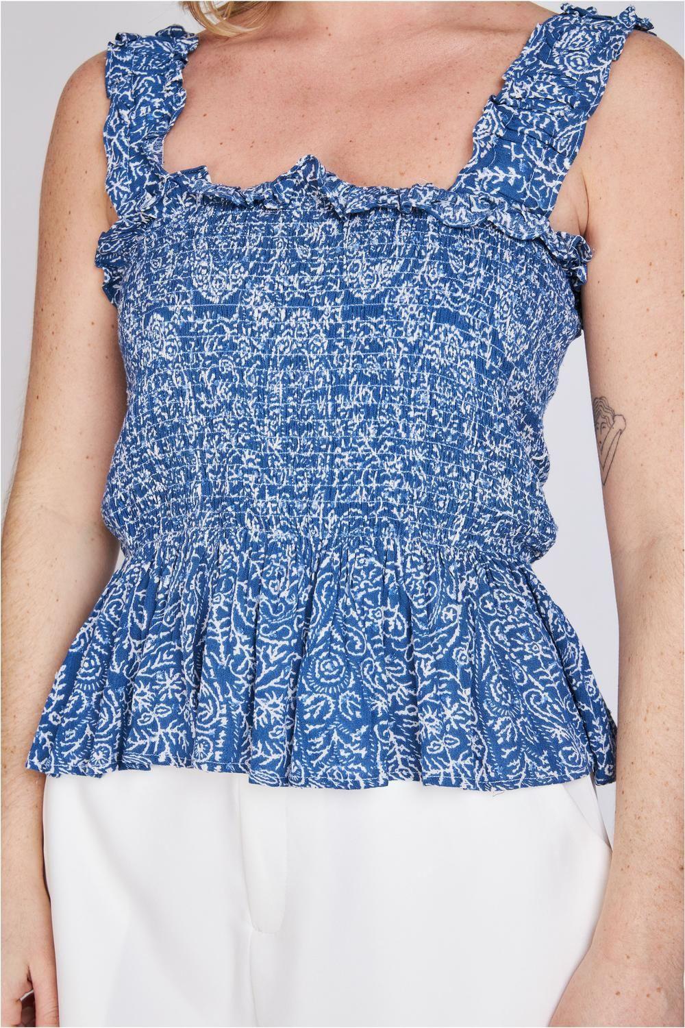 Blusa Panal de Abeja Magui Azul Eclipse-2