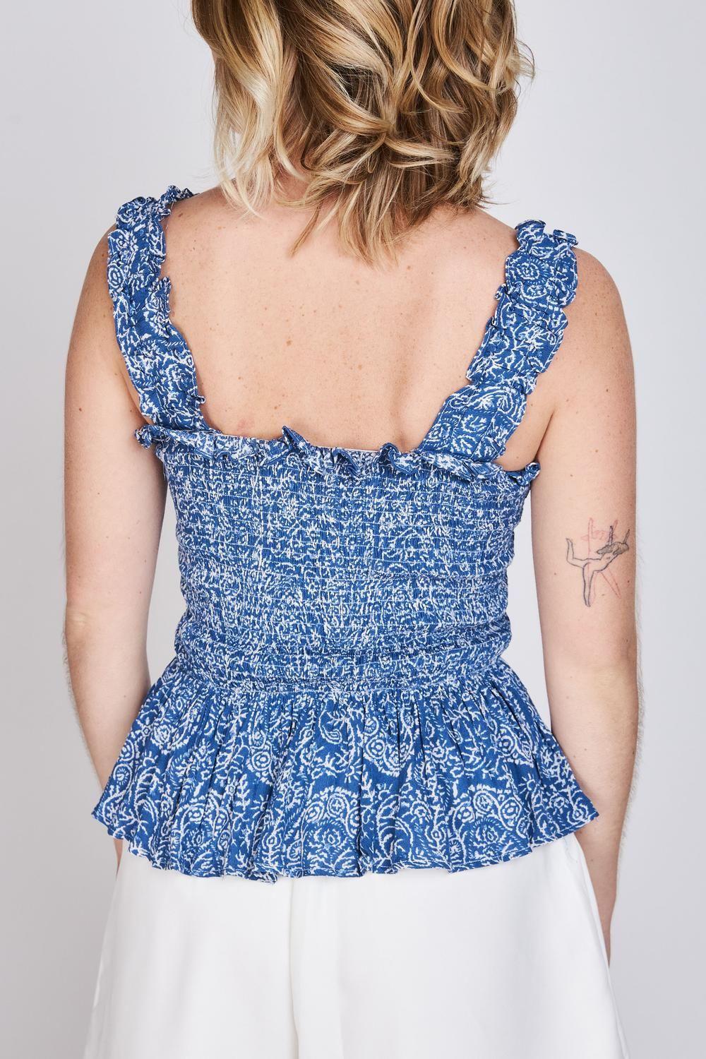 Blusa Panal de Abeja Magui Azul Eclipse-2