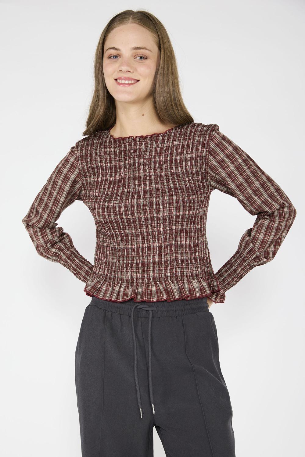 Blusa Elasticada Trini Burdeo-0