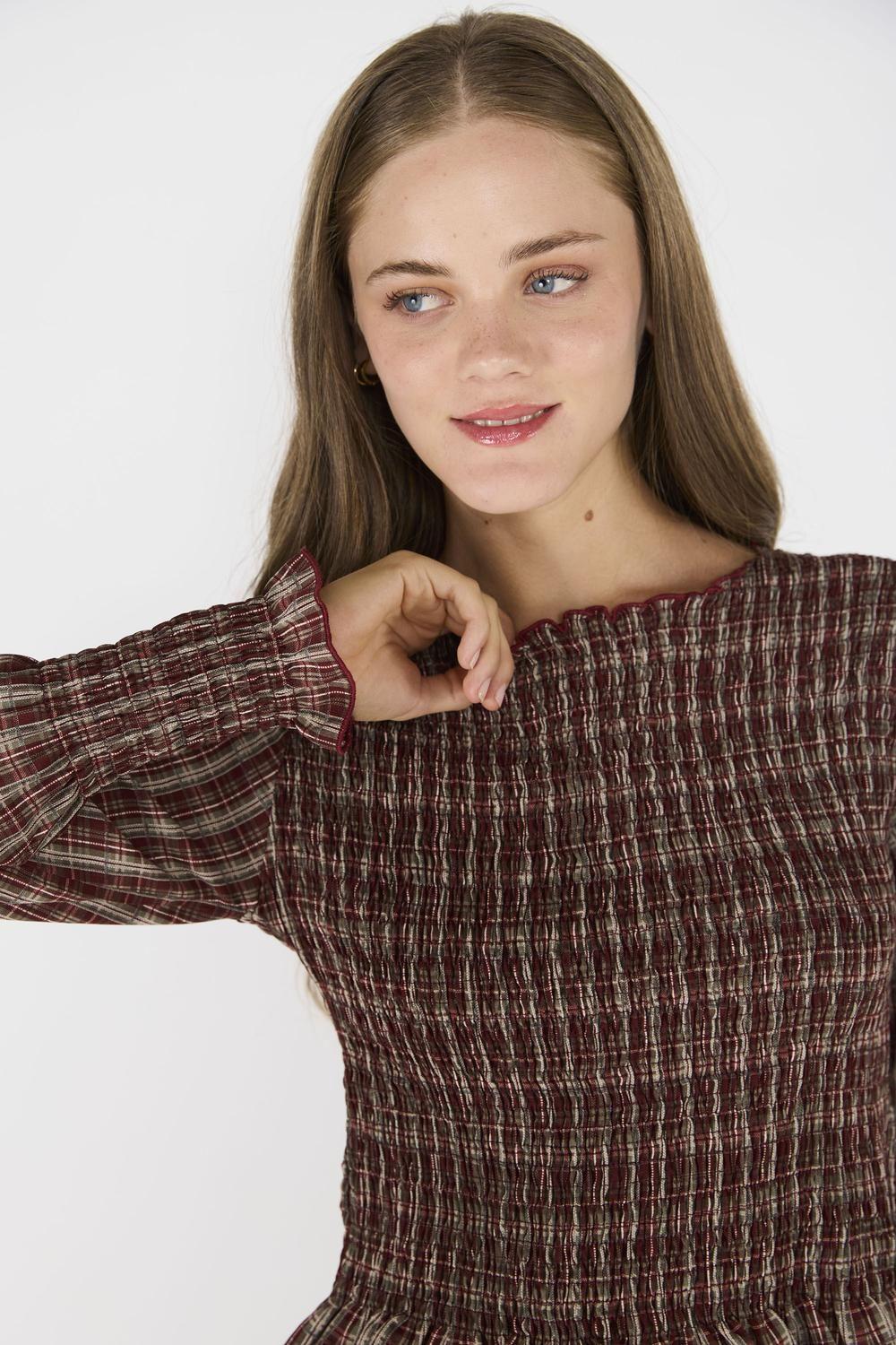 Blusa Elasticada Trini Burdeo-1