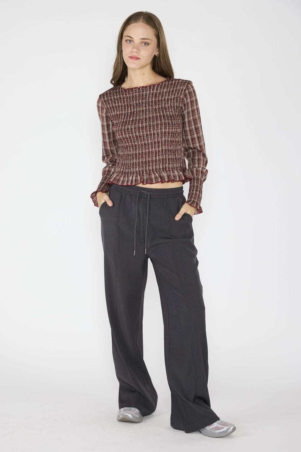 Blusa Elasticada Trini Burdeo-3