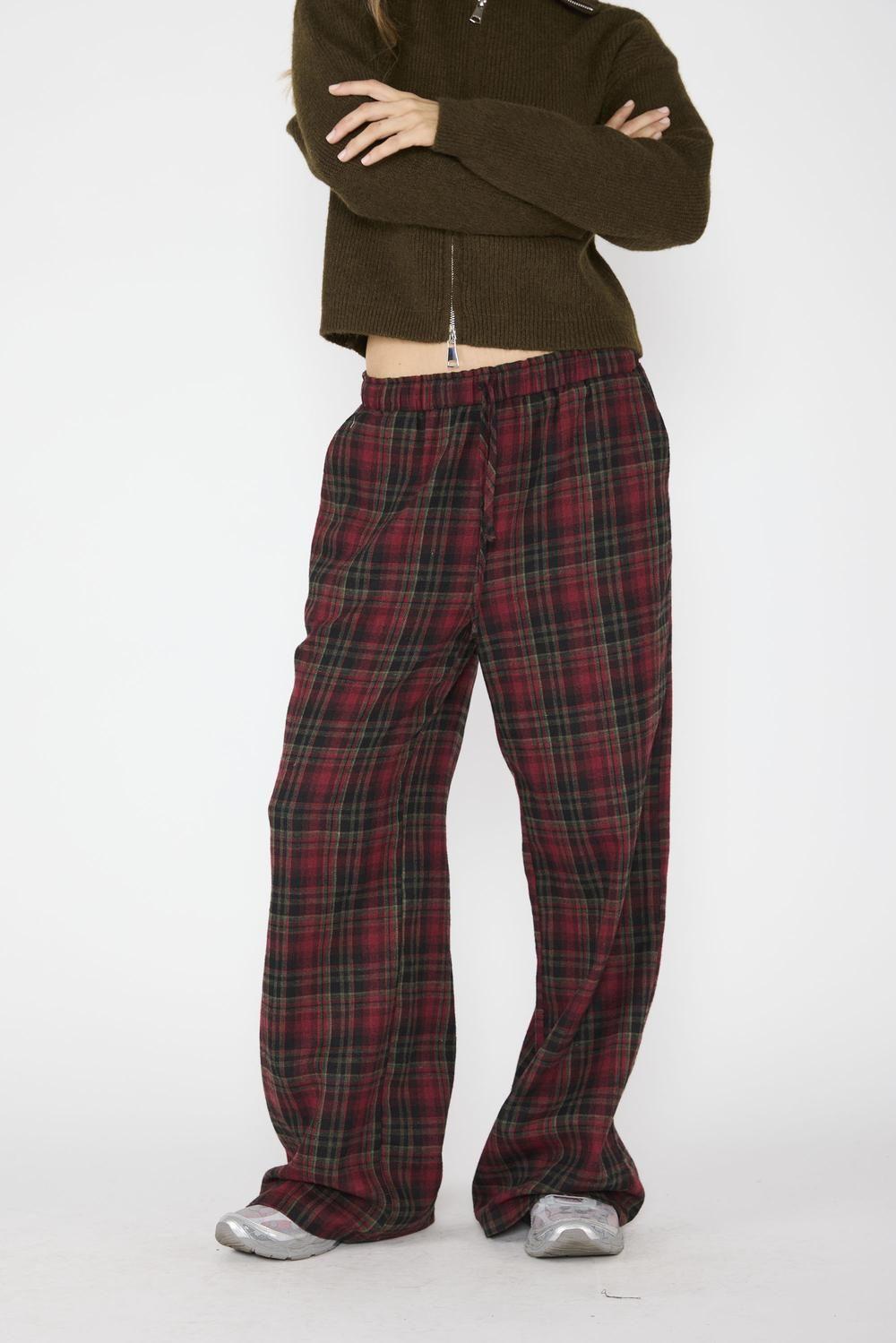 Pantalón Cuadros Jo Burdeo-0