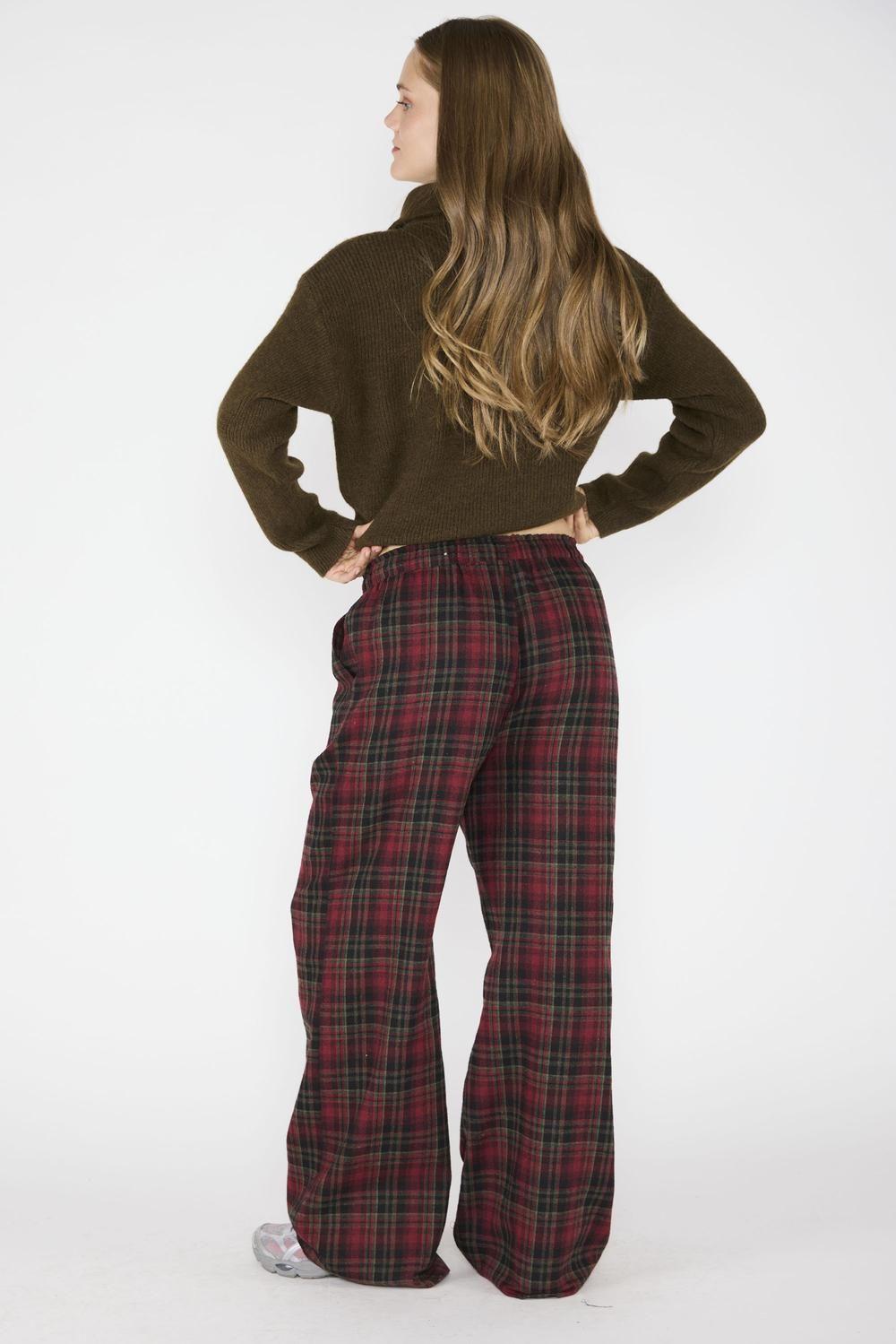 Pantalón Cuadros Jo Burdeo-3