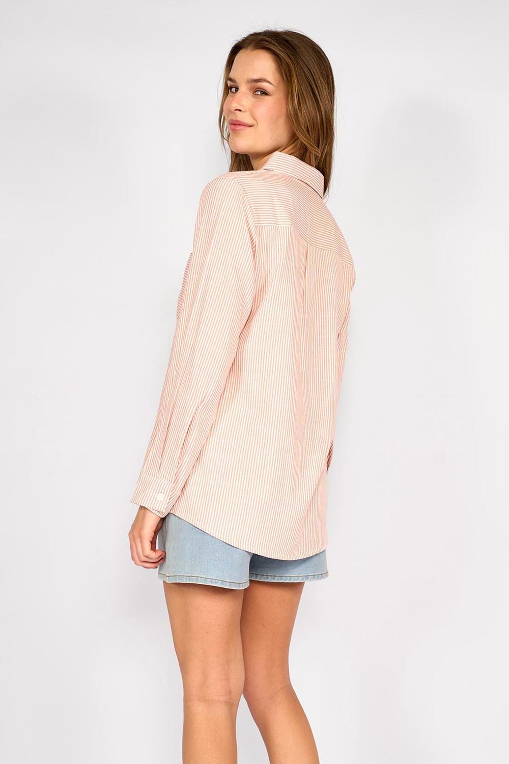 Camisa Rayas Milagros Rosa-1