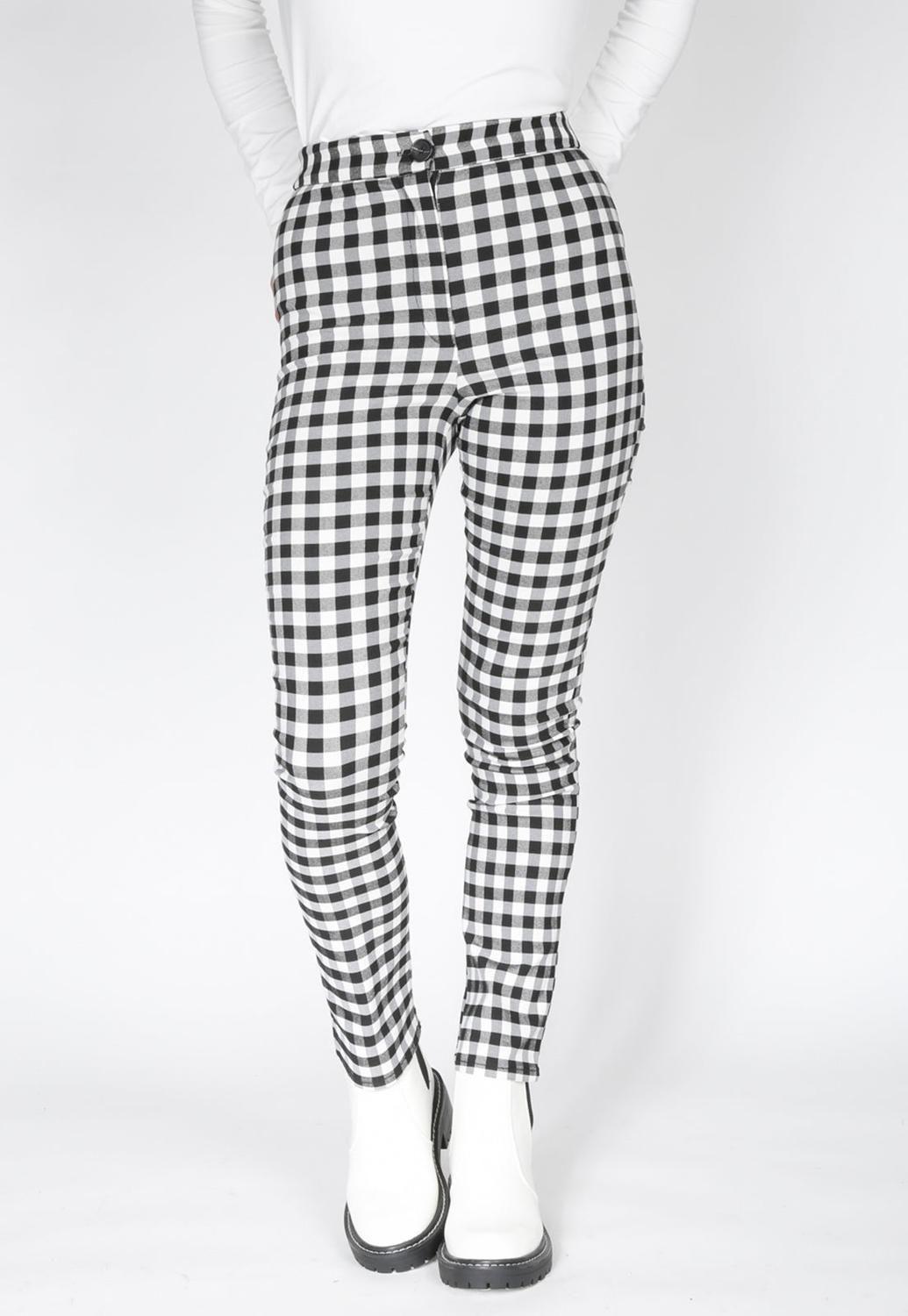 Pantalón Jim Gingham Negro Atrevida-0
