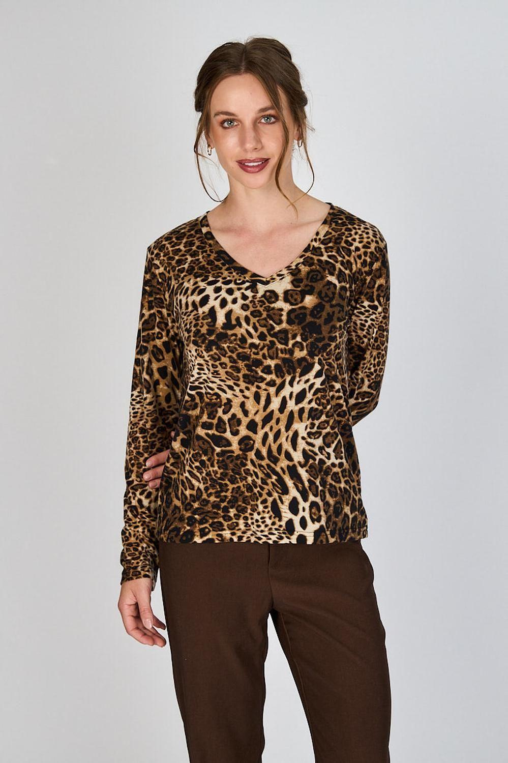Polera Animal Print Julieta Café Woman by Eclipse-0