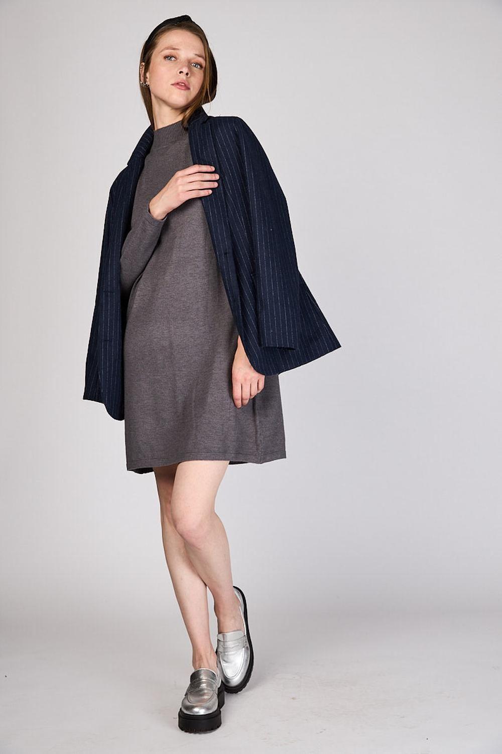 Vestido Tejido Josefa Gris Eclipse-2