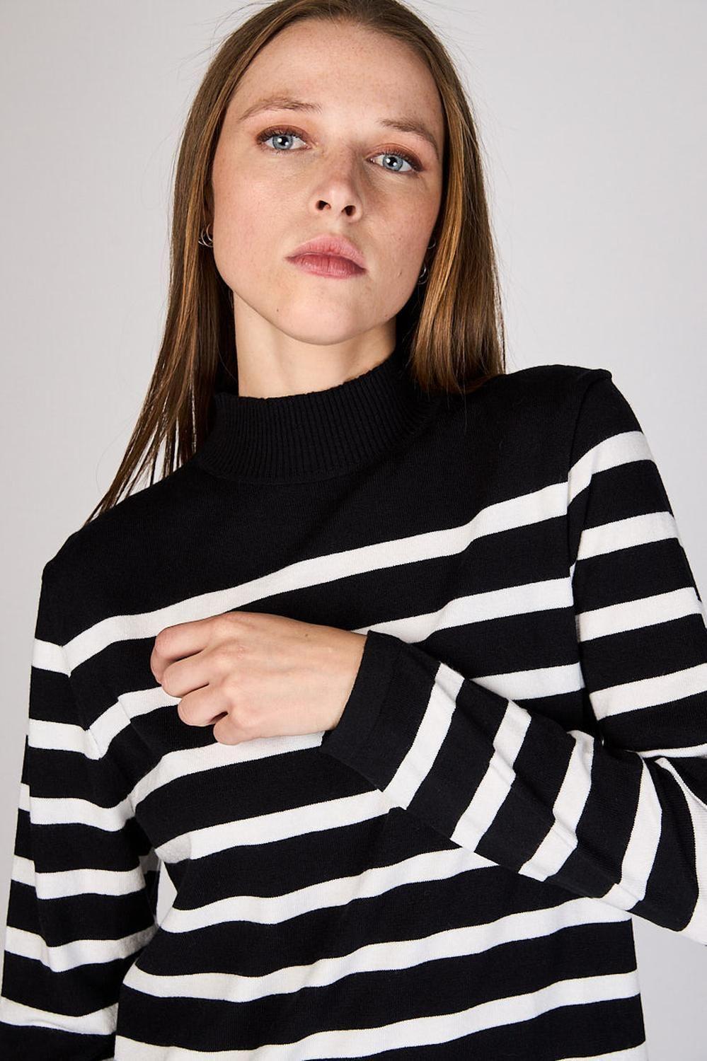 Vestido Tejido Rayas Emma Negro Eclipse-2