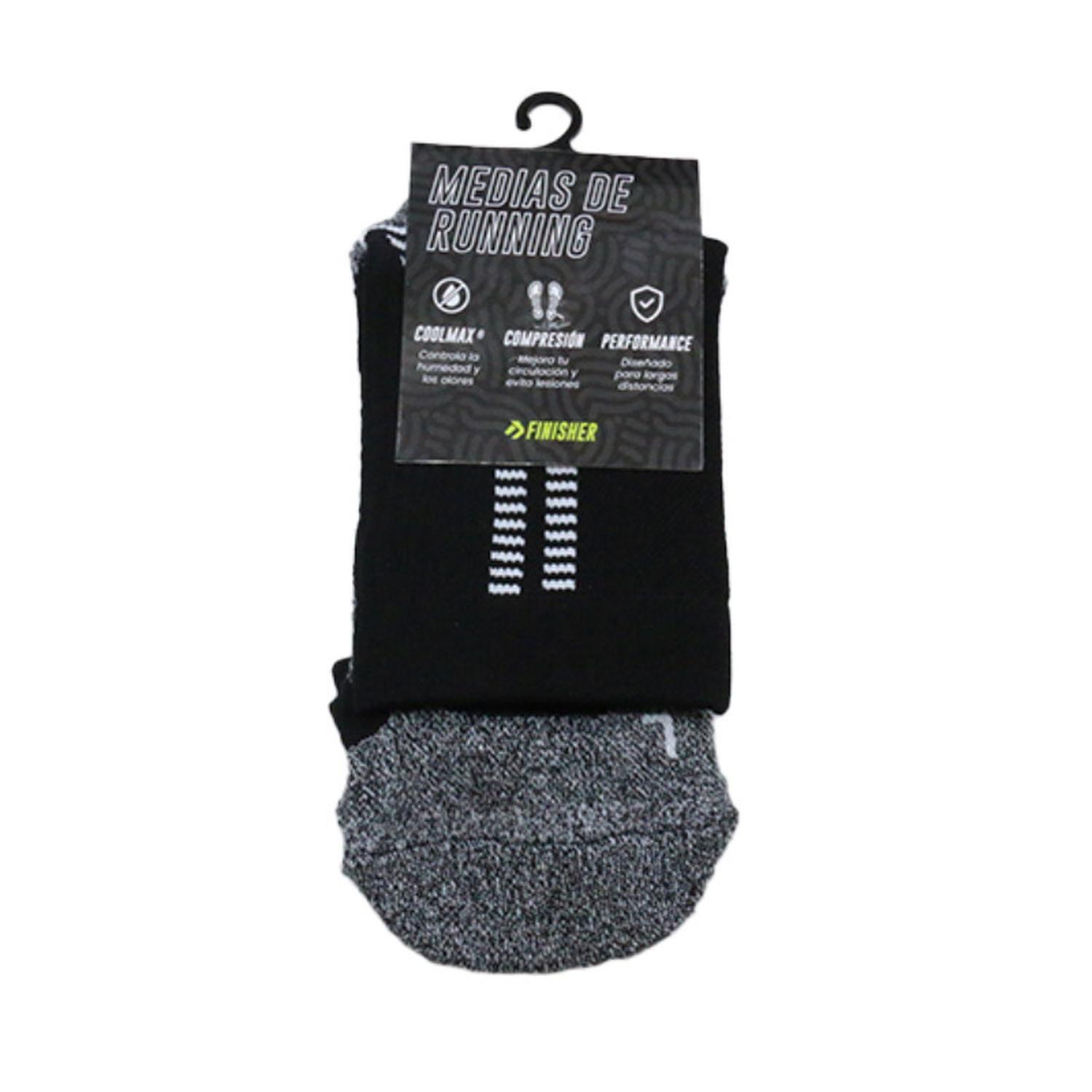 Calcetín de Running Finisher Pro Strider - Crew Negro-4