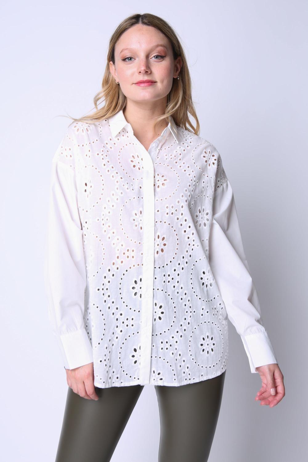 Camisa Broderie Blanco Eclipse-0