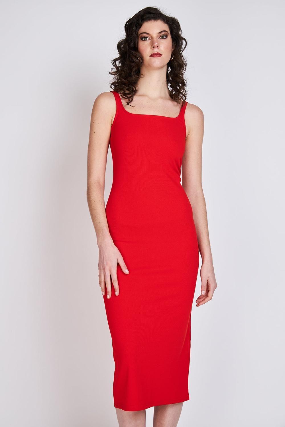 Vestido Tubo Rosalía Rojo Eclipse-0