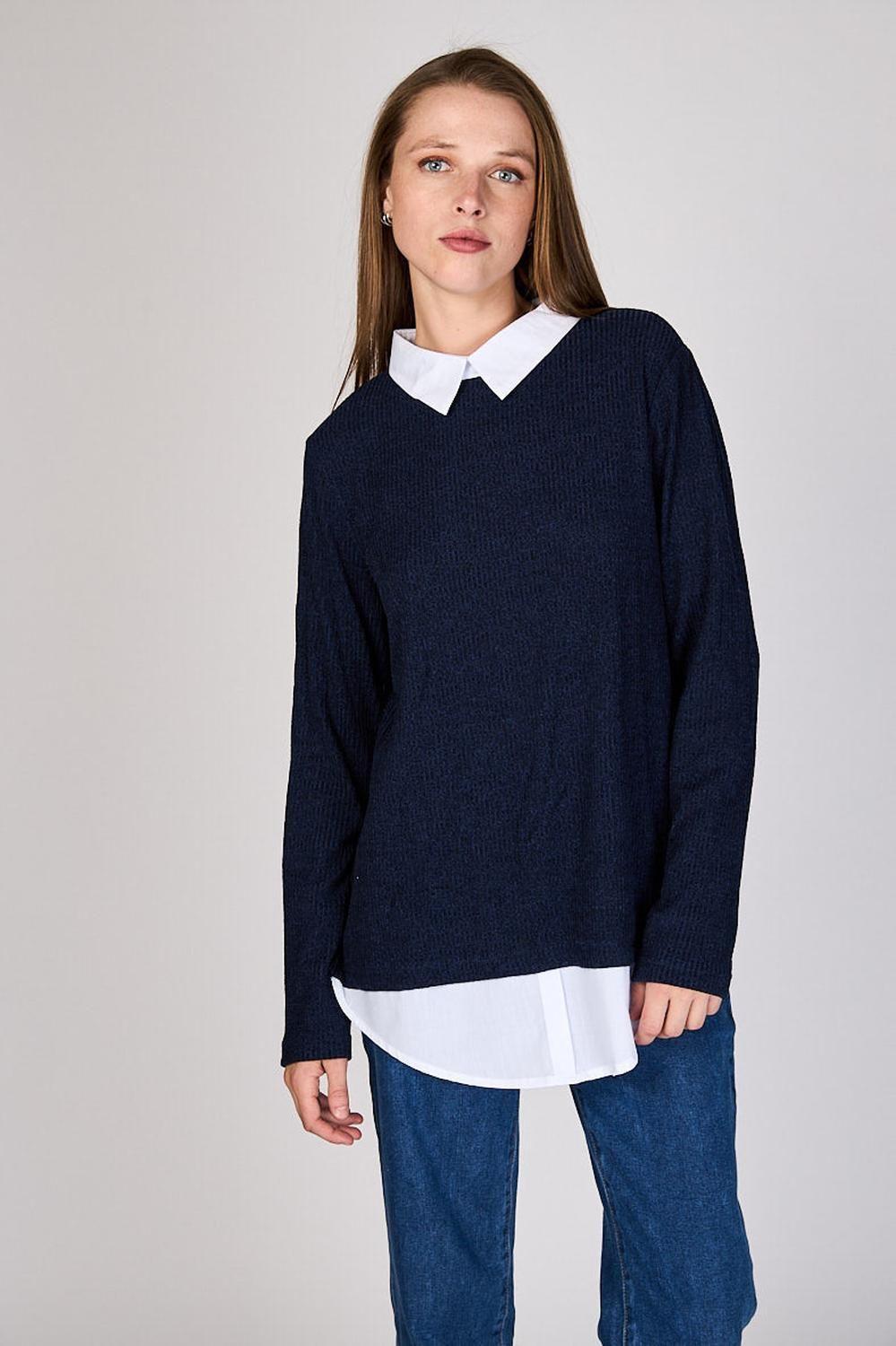 Sweater con Cuello Camisa Meli Eclipse-0