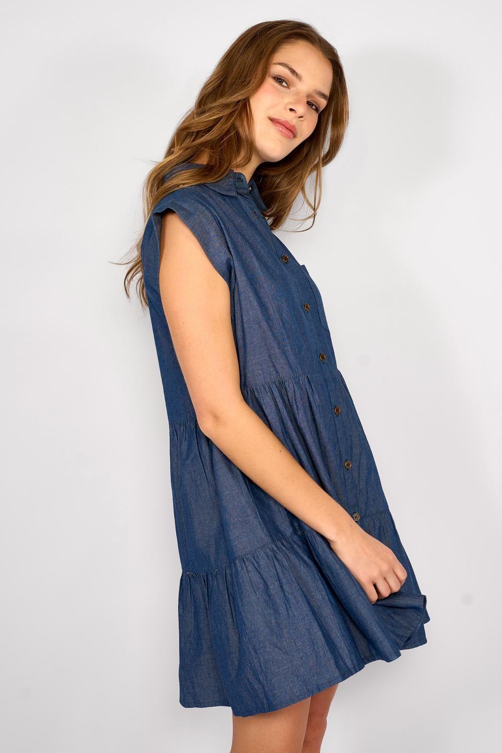 Vestido Corto Denim Eloísa Azul-2