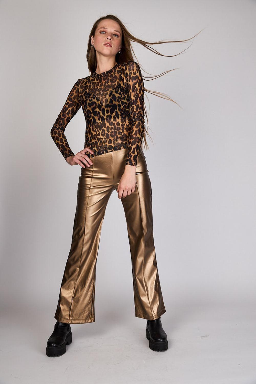 Polera Tull Animal Print Ceci Café ATR by Eclipse-2