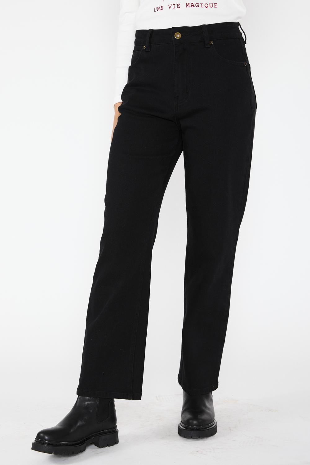 Jeans Straight Elasticado Sofía Negro-0