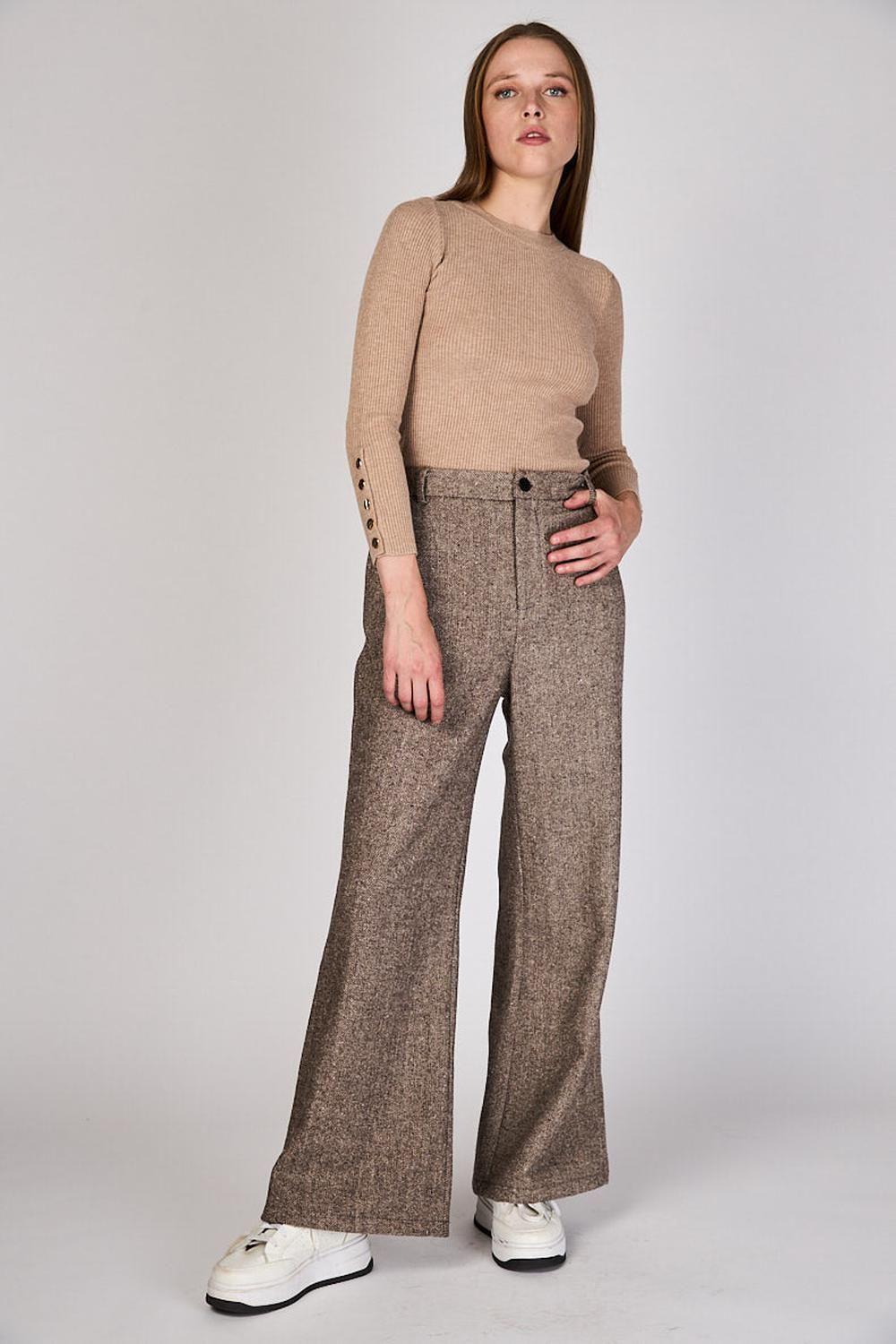 Pantalón Pierna Ancha Mia Café Eclipse-3