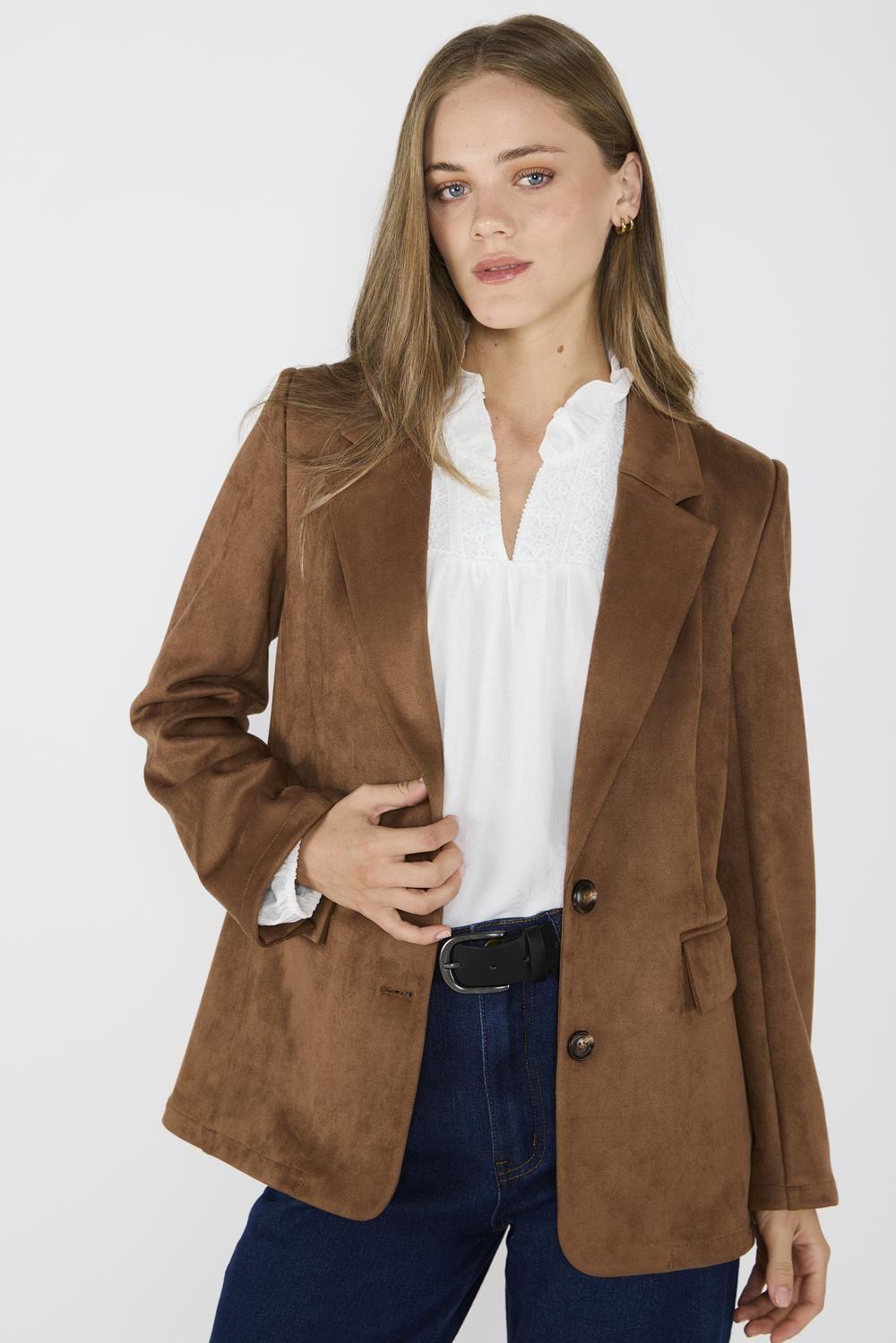 Blazer Suede Julieta Caramelo-0