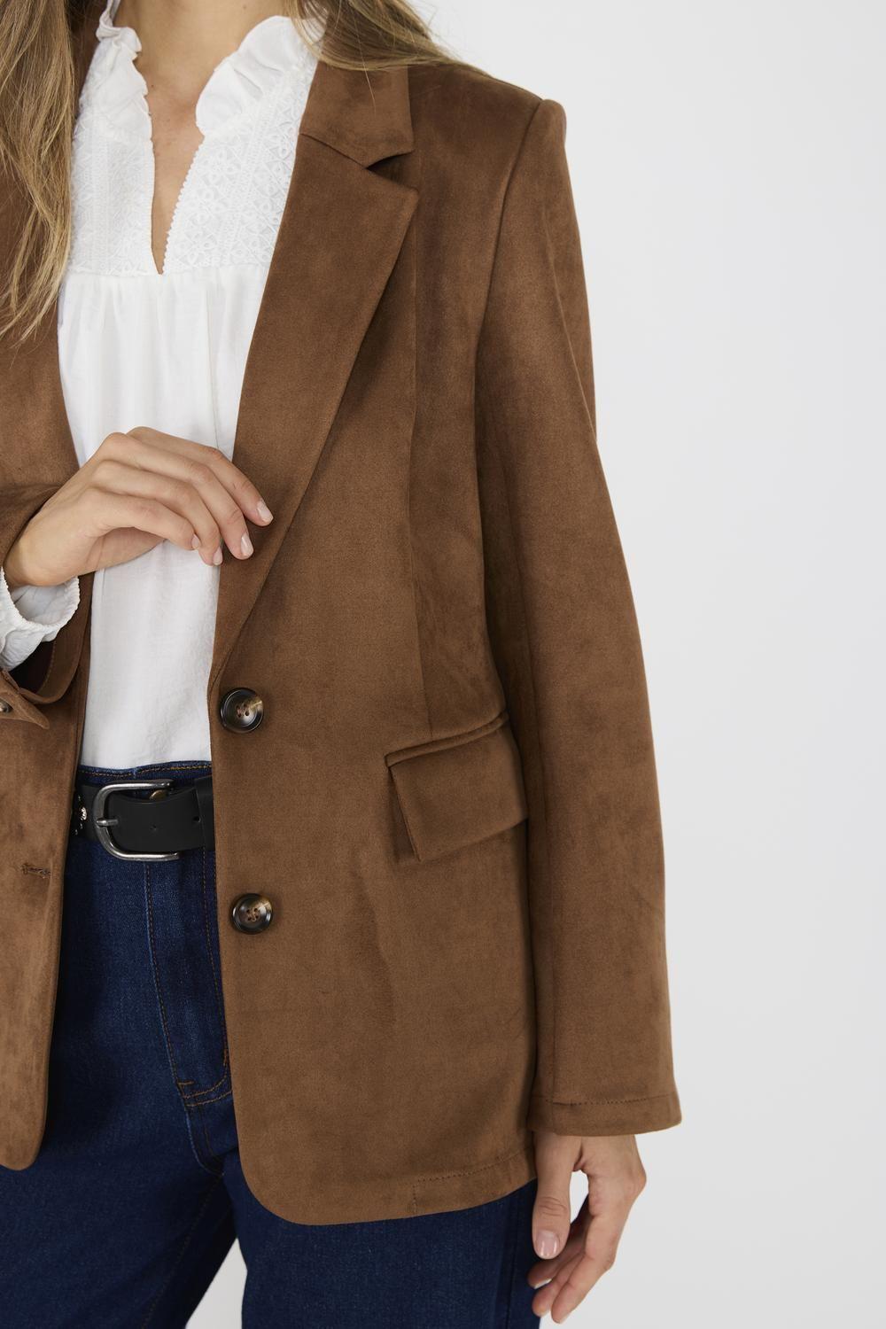 Blazer Suede Julieta Caramelo-1