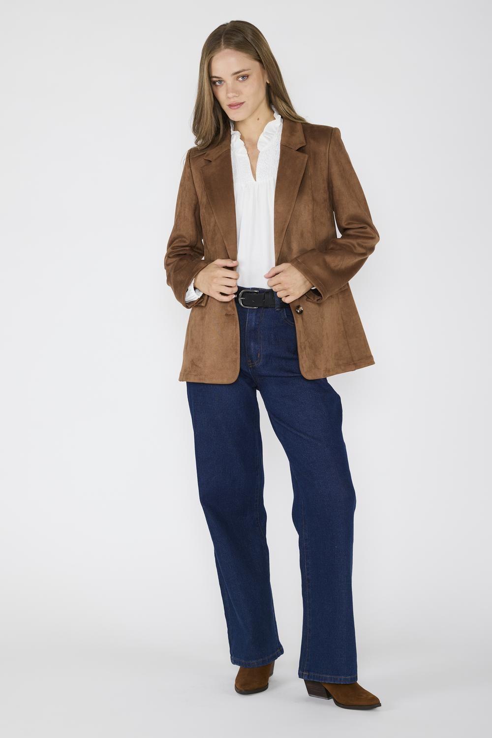 Blazer Suede Julieta Caramelo-3