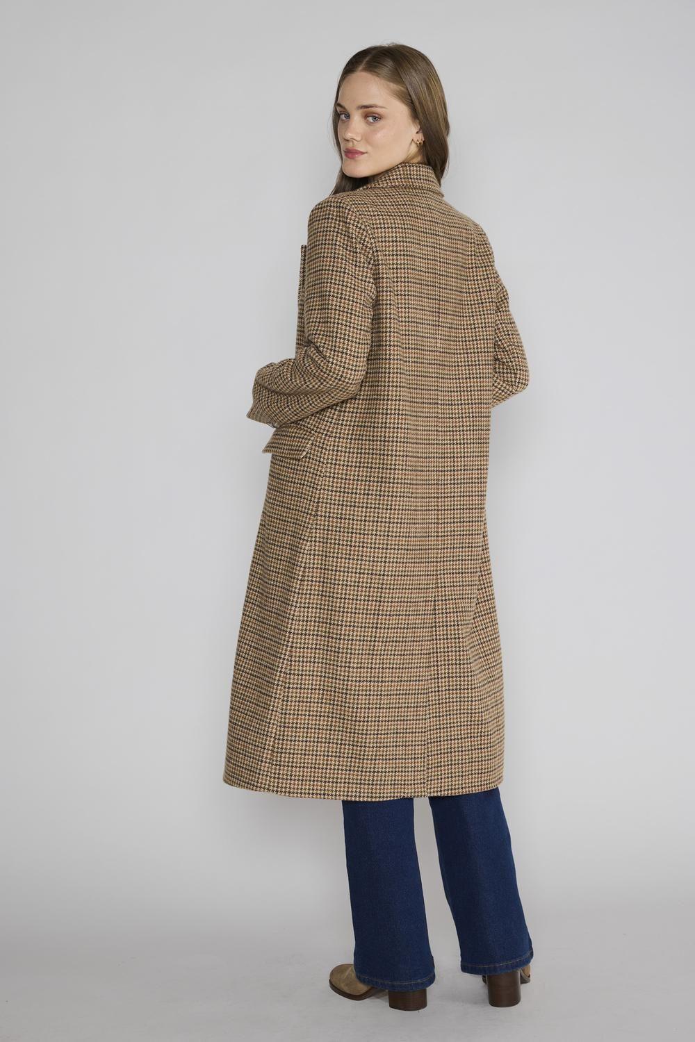 Abrigo Tweed Jacinta Café-2