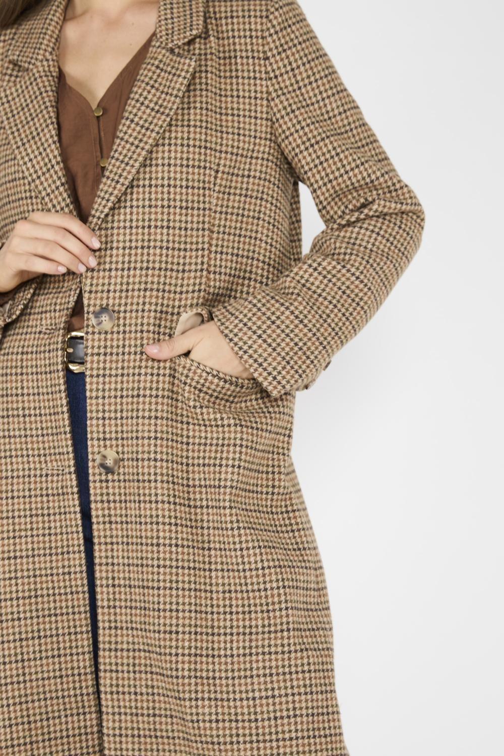 Abrigo Tweed Jacinta Café-3