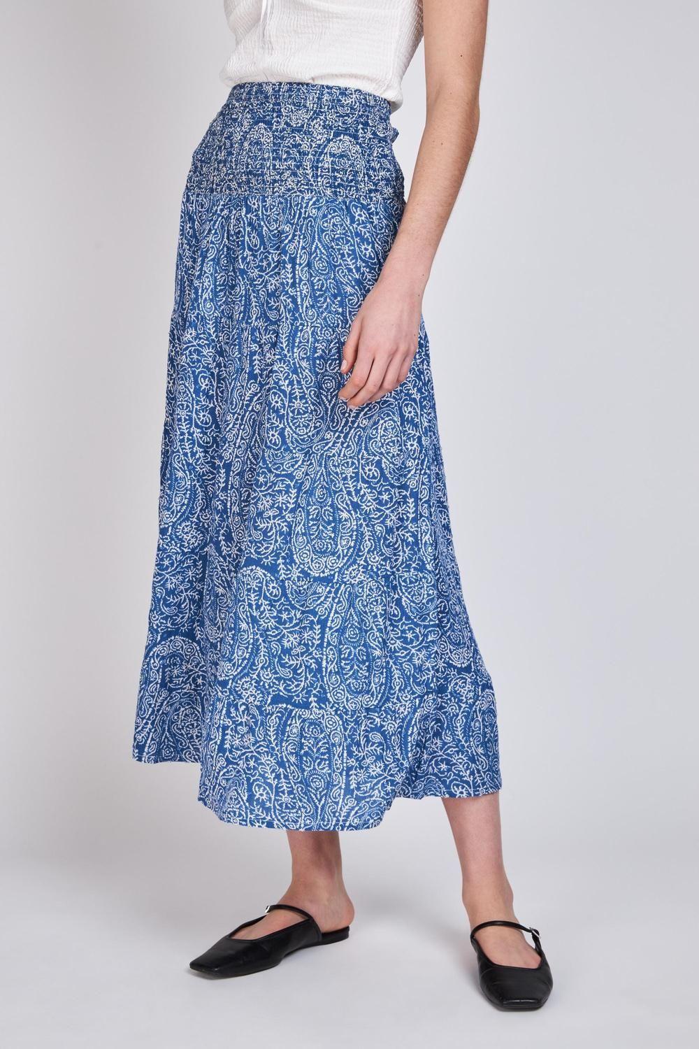 Falda Cintura Elasticada Lucía Azul Eclipse-0