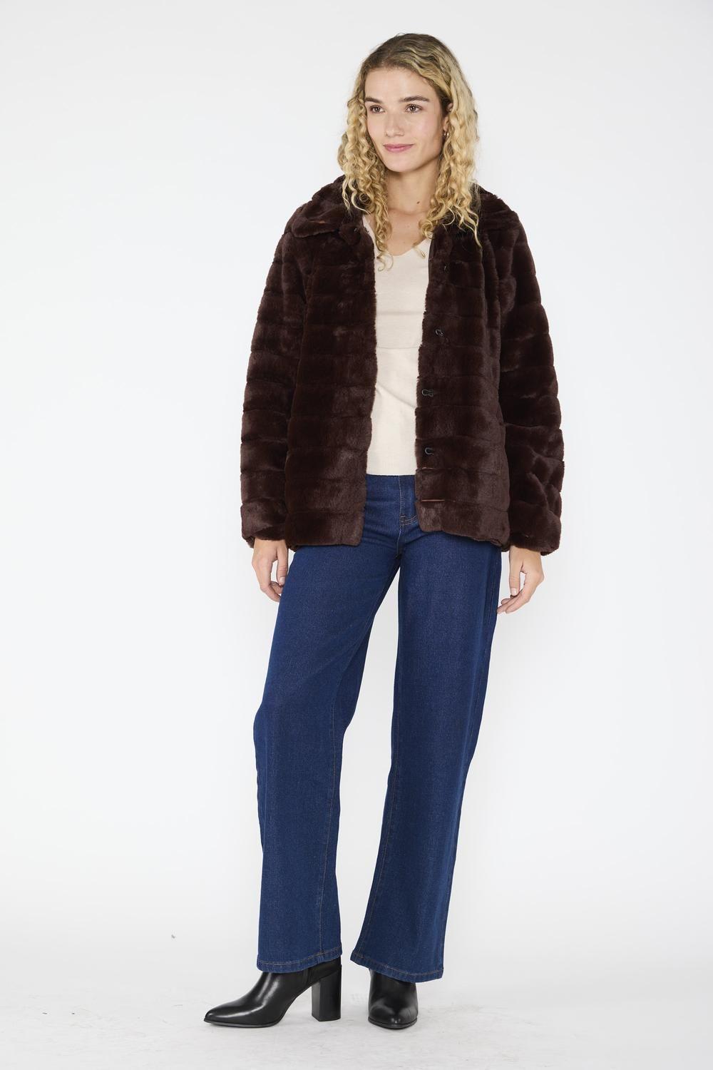 Chaquetón De Piel Trinidad Chocolate-3