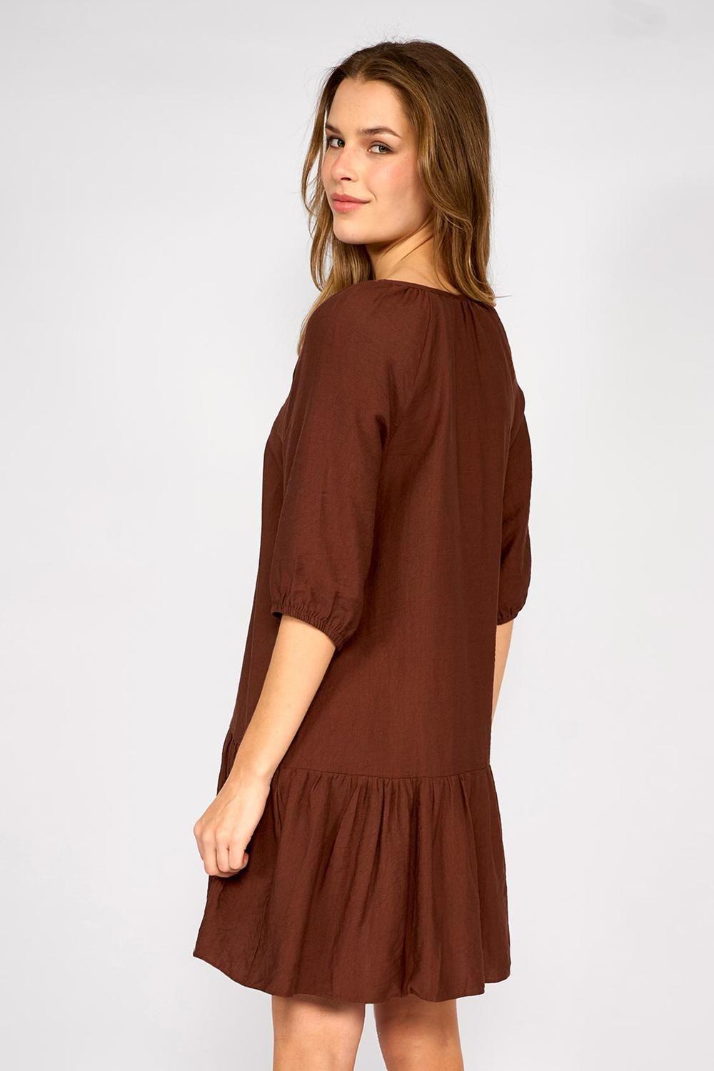 Vestido Corto Mara Chocolate-2