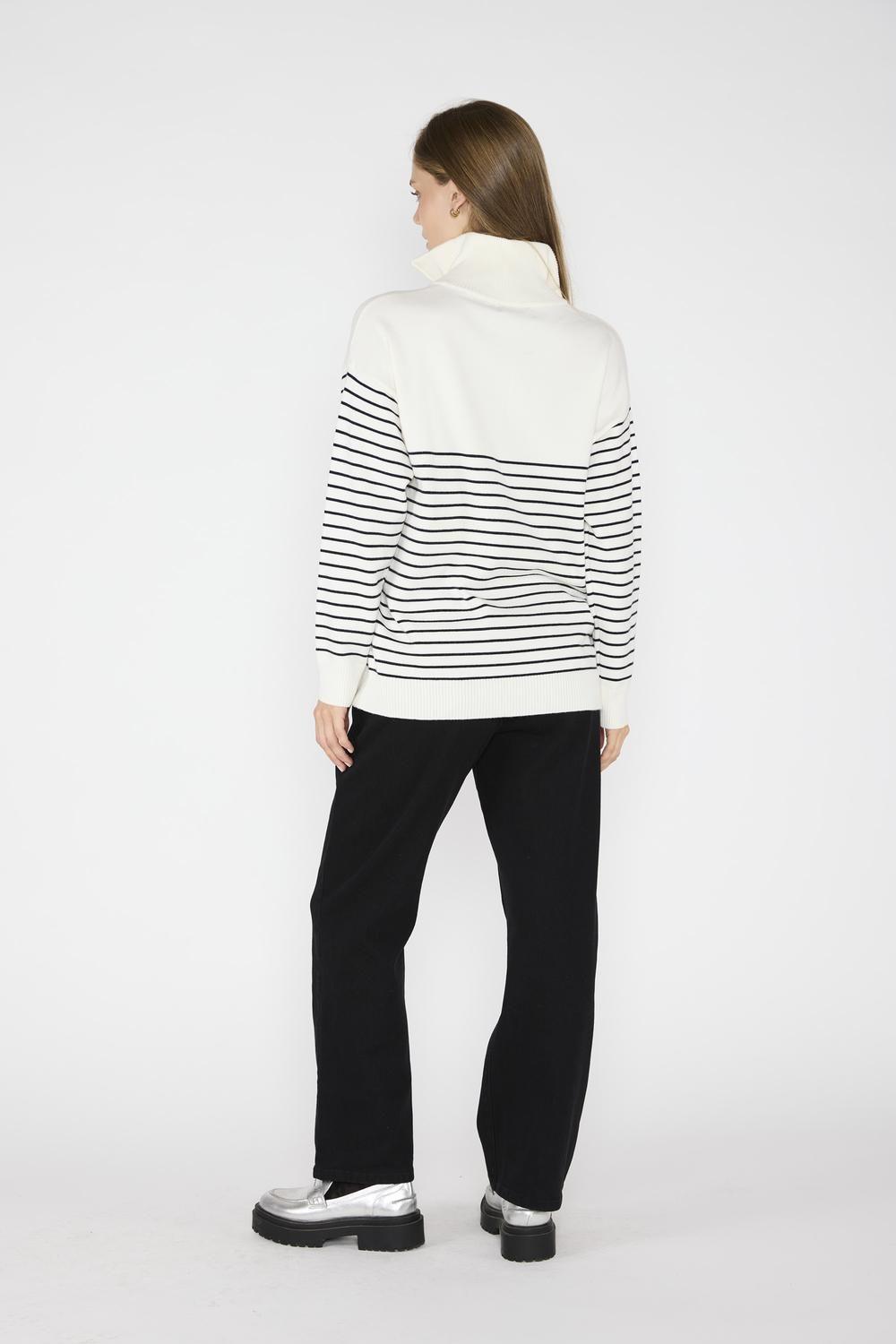 Sweater Rayas Renata Crudo/Negro-2