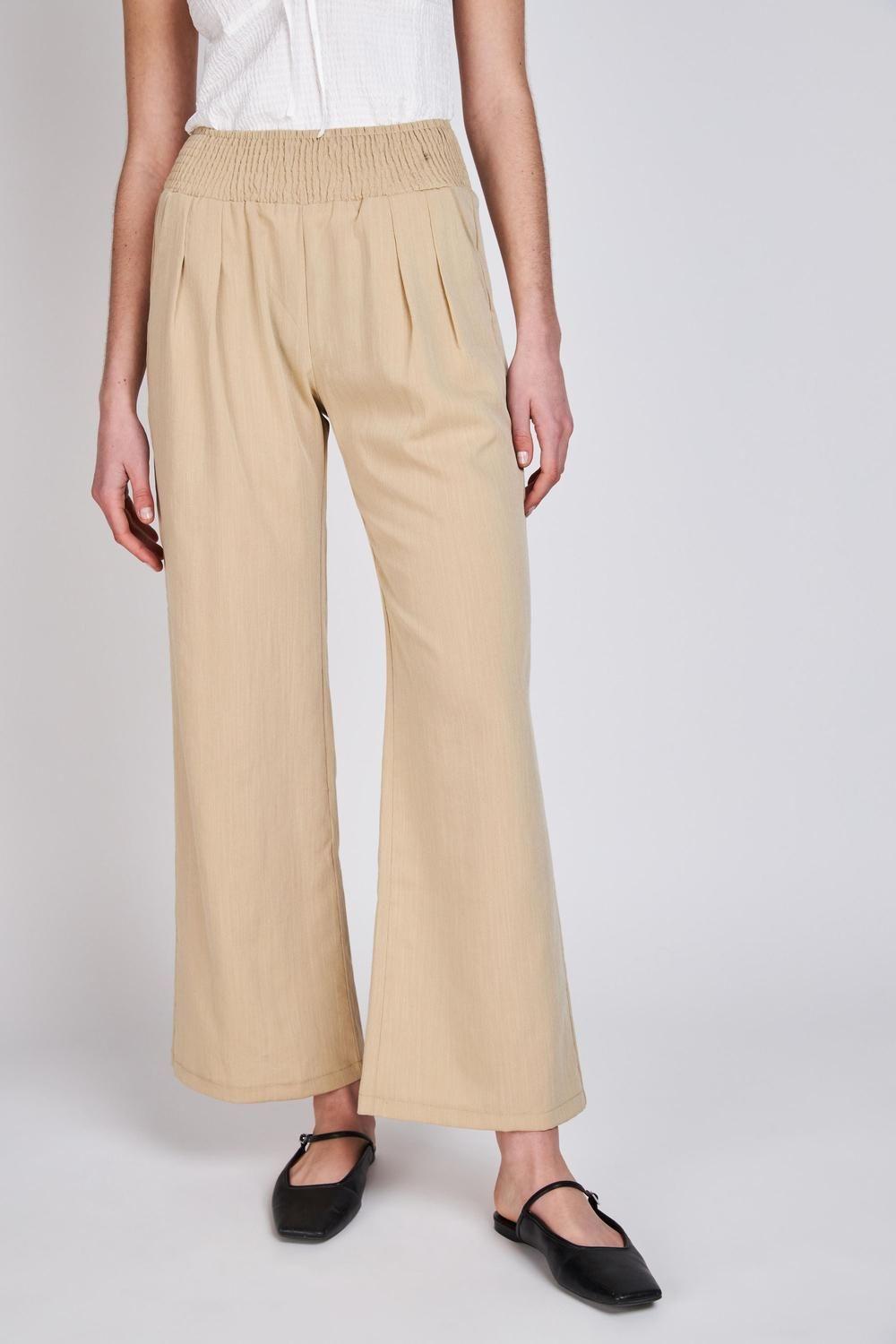 Pantalón Cintura Elasticada Ale Beige Eclipse-0