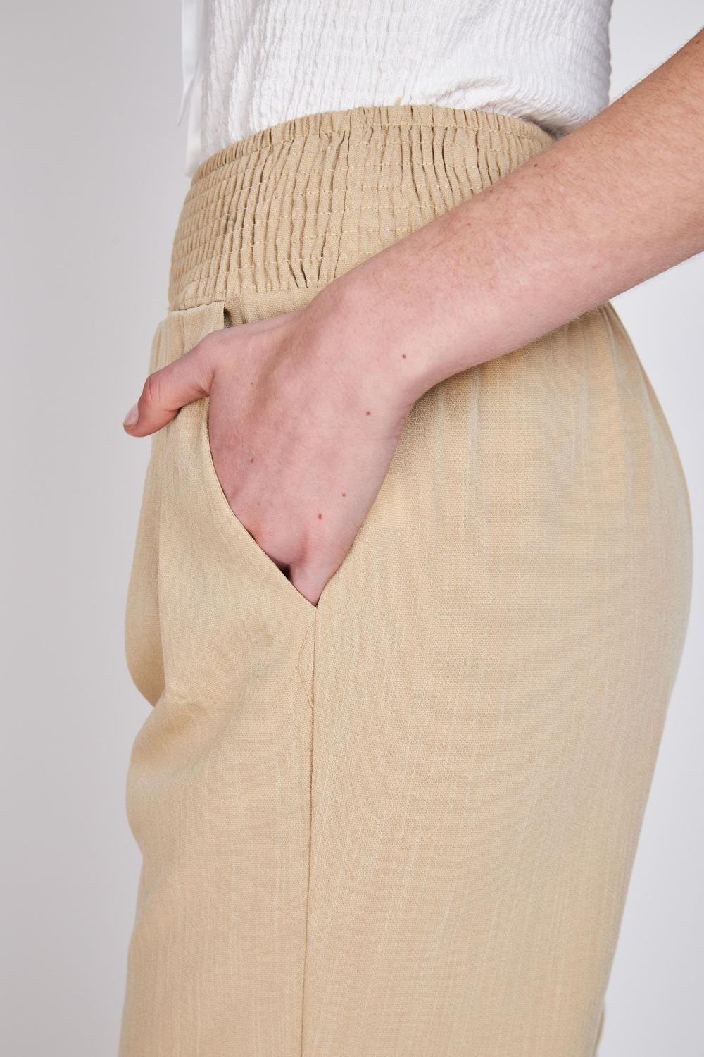 Pantalón Cintura Elasticada Ale Beige Eclipse-1