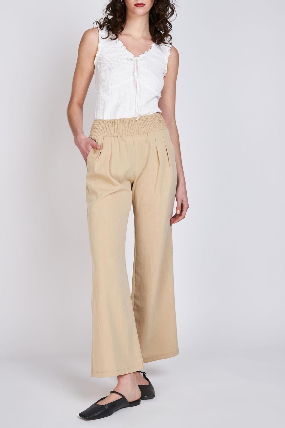 Pantalón Cintura Elasticada Ale Beige Eclipse-3