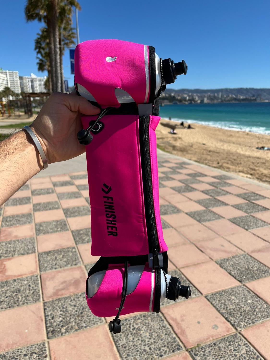 Banano Running con 2 Botellas Kathrine Finisher Fucsia-3