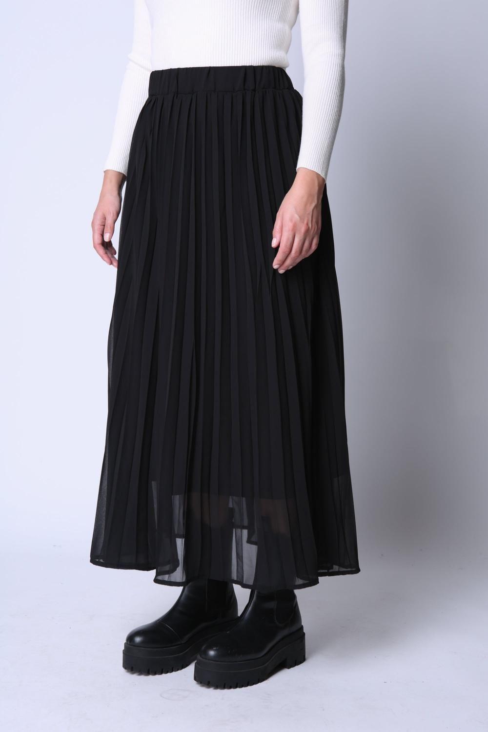Maxi Falda Plisada Virginia Negro Eclipse-0