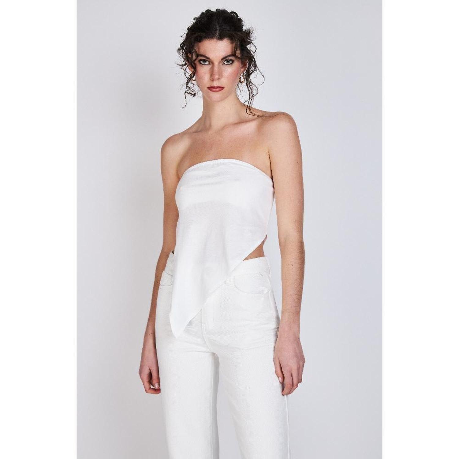Top Strapless Asimétrico María Blanco ATR by Eclipse-3