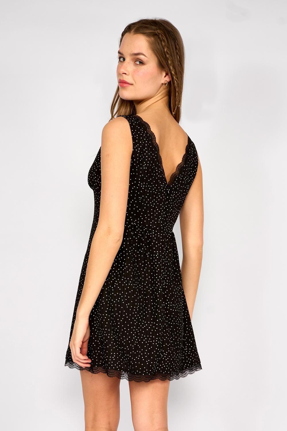 Vestido Corto Lunares Lau Negro-1