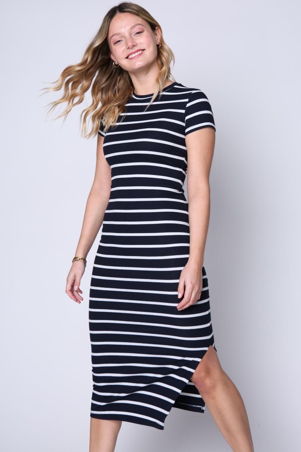 Vestido Liz Azul Marino / Blanco Atr-0