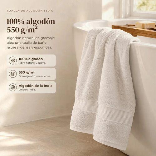 2 Toallas De Baño De Algodon Suaves Grandes 70x140cm 550g Toallon Secado Rapido Rosa Lisa-2