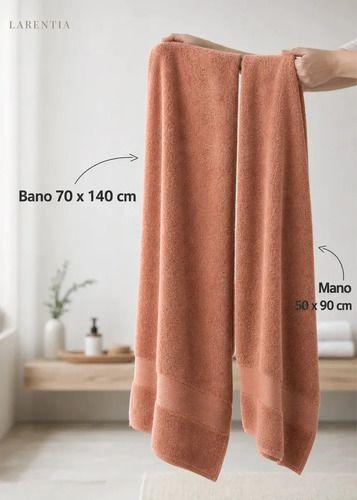 Toalla De Mano + Toalla De Baño Grande 100% Algodon Suave Blanco Lisa-3