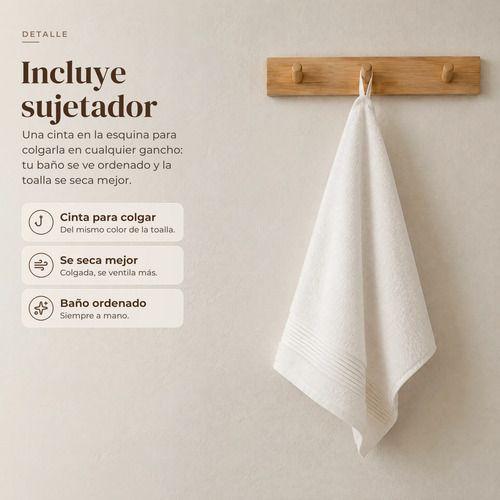 Toalla De Mano 50x90cm Algodón 550g Super Suave Absorbente Gris-7