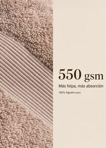 Set 2 Toallas Mano Baño Suave Algodon 100% 50x90cm 550g Seca Rapido Con Colgante Rosa Nude-1