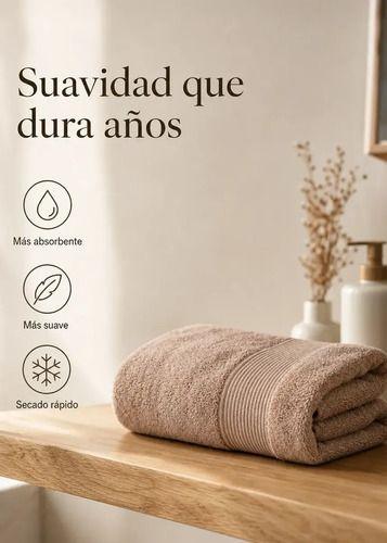 Set 2 Toallas Mano Baño Suave Algodon 100% 50x90cm 550g Seca Rapido Con Colgante Rosa Nude-2